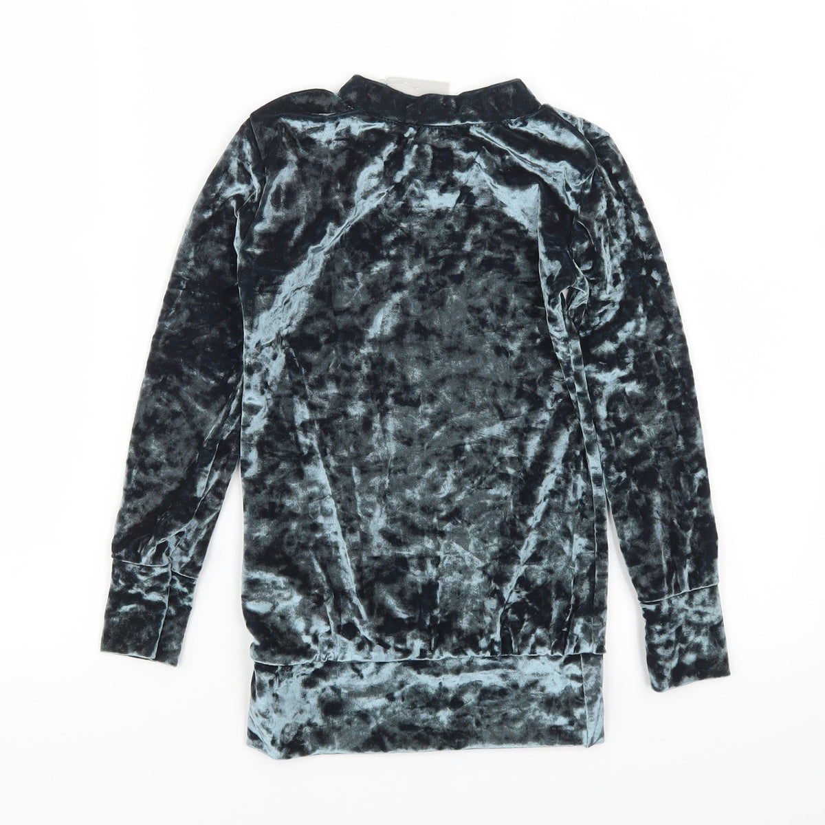 Back view of Silk girls’ blue pullover sweatshirt, size 5-6, years
