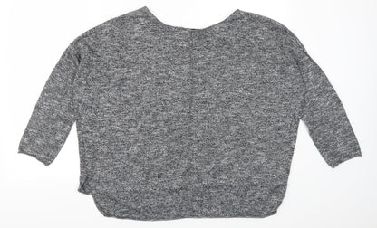 Womens UK Size S Zara Grey Basic Polo