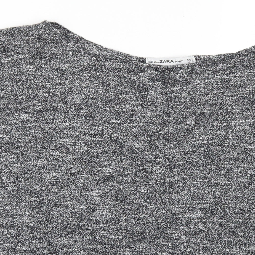 Womens UK Size S Zara Grey Basic Polo