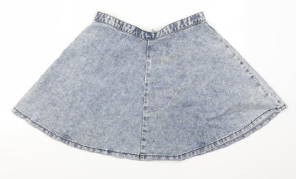 Womens UK Size 30 in Topshop Blue Skater Skirt
