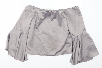 Miss Selfridge Womens Grey   Basic Blouse Size 12