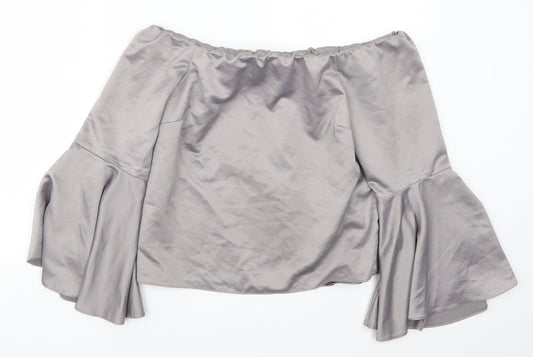 Miss Selfridge Womens Grey   Basic Blouse Size 12