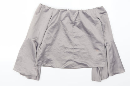 Miss Selfridge Womens Grey   Basic Blouse Size 12