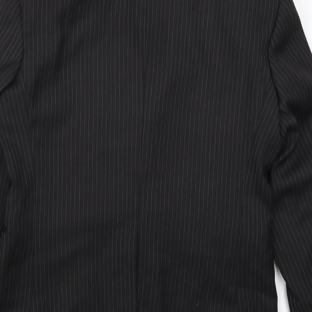 Greenwoods Mens Black Striped  Jacket Suit Jacket Size 38