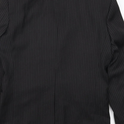 Greenwoods Mens Black Striped  Jacket Suit Jacket Size 38