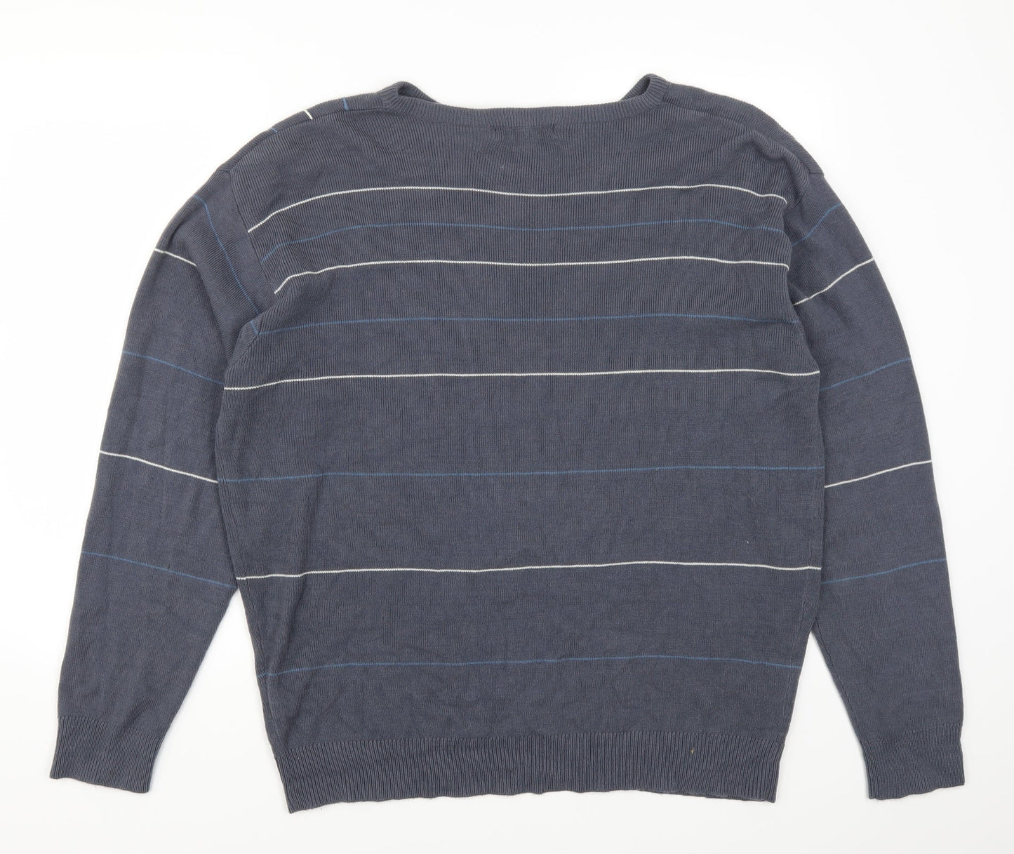 Officers Club Mens Blue Striped  Pullover Jumper Size XL