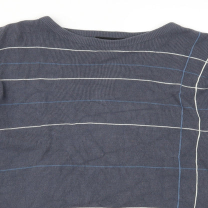 Officers Club Mens Blue Striped  Pullover Jumper Size XL