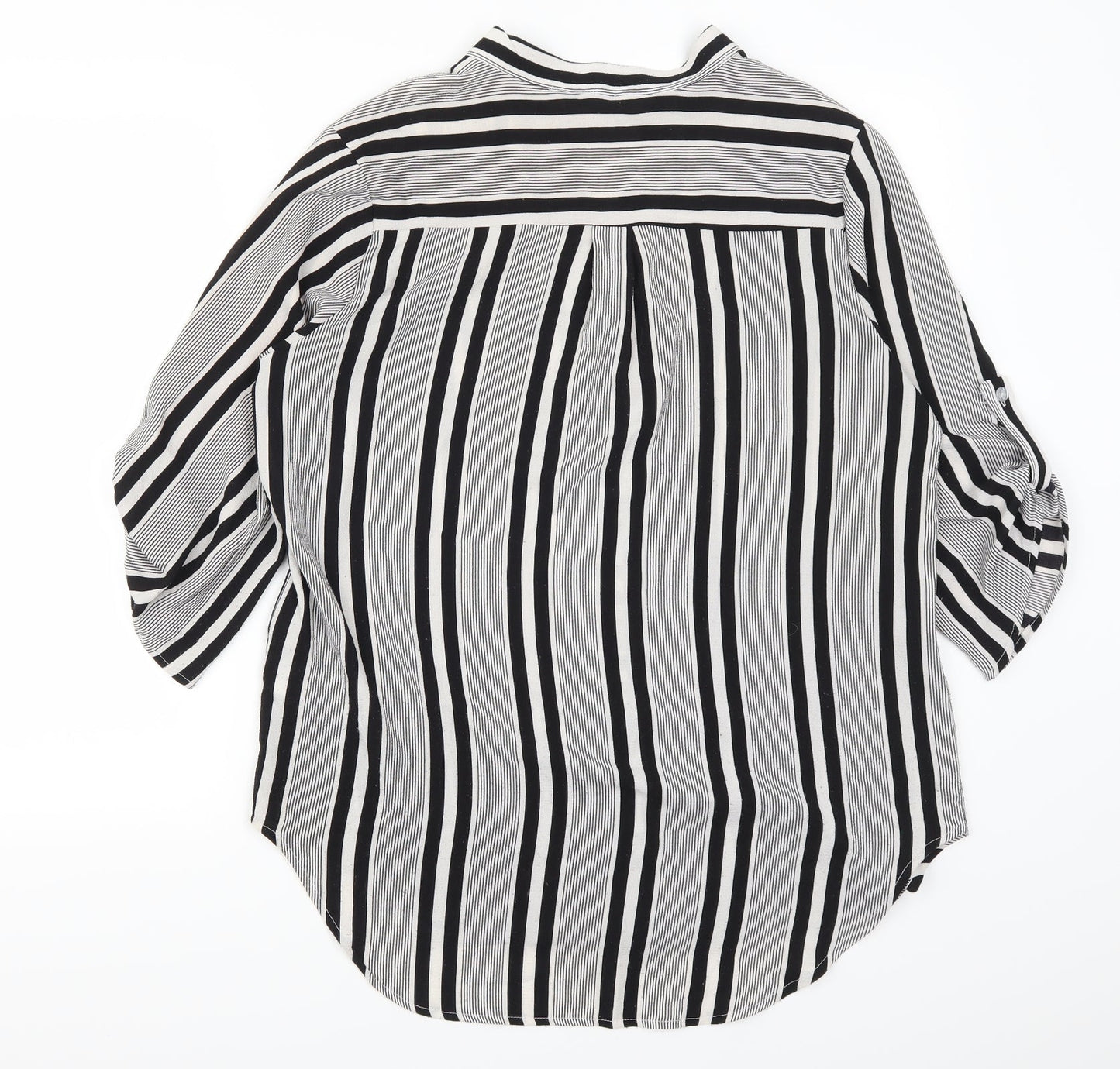Cameo Rose Womens Grey Striped  Basic Button-Up Size 10