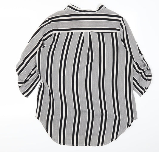 Cameo Rose Womens Grey Striped  Basic Button-Up Size 10