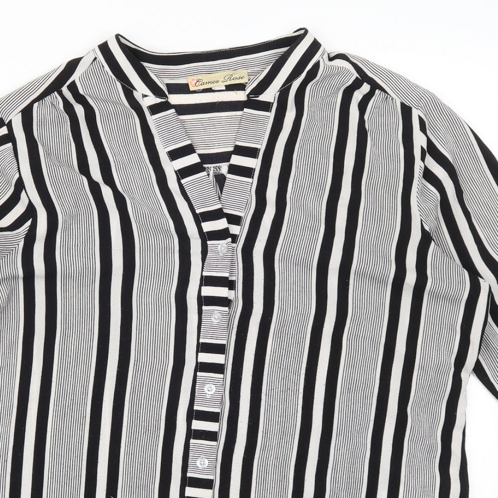 Cameo Rose Womens Grey Striped  Basic Button-Up Size 10