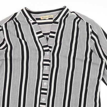 Cameo Rose Womens Grey Striped  Basic Button-Up Size 10