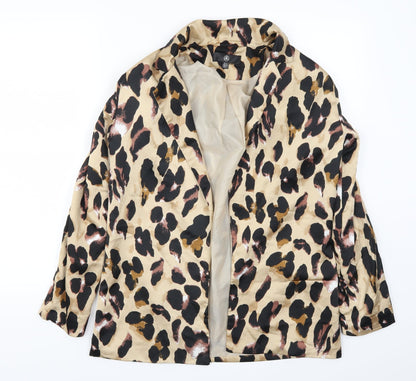 Missguided Womens Beige Animal Print  Jacket  Size 8