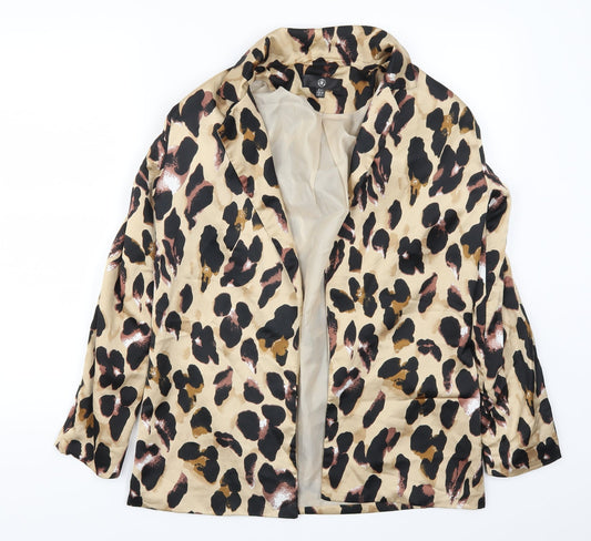 Missguided Womens Beige Animal Print  Jacket  Size 8