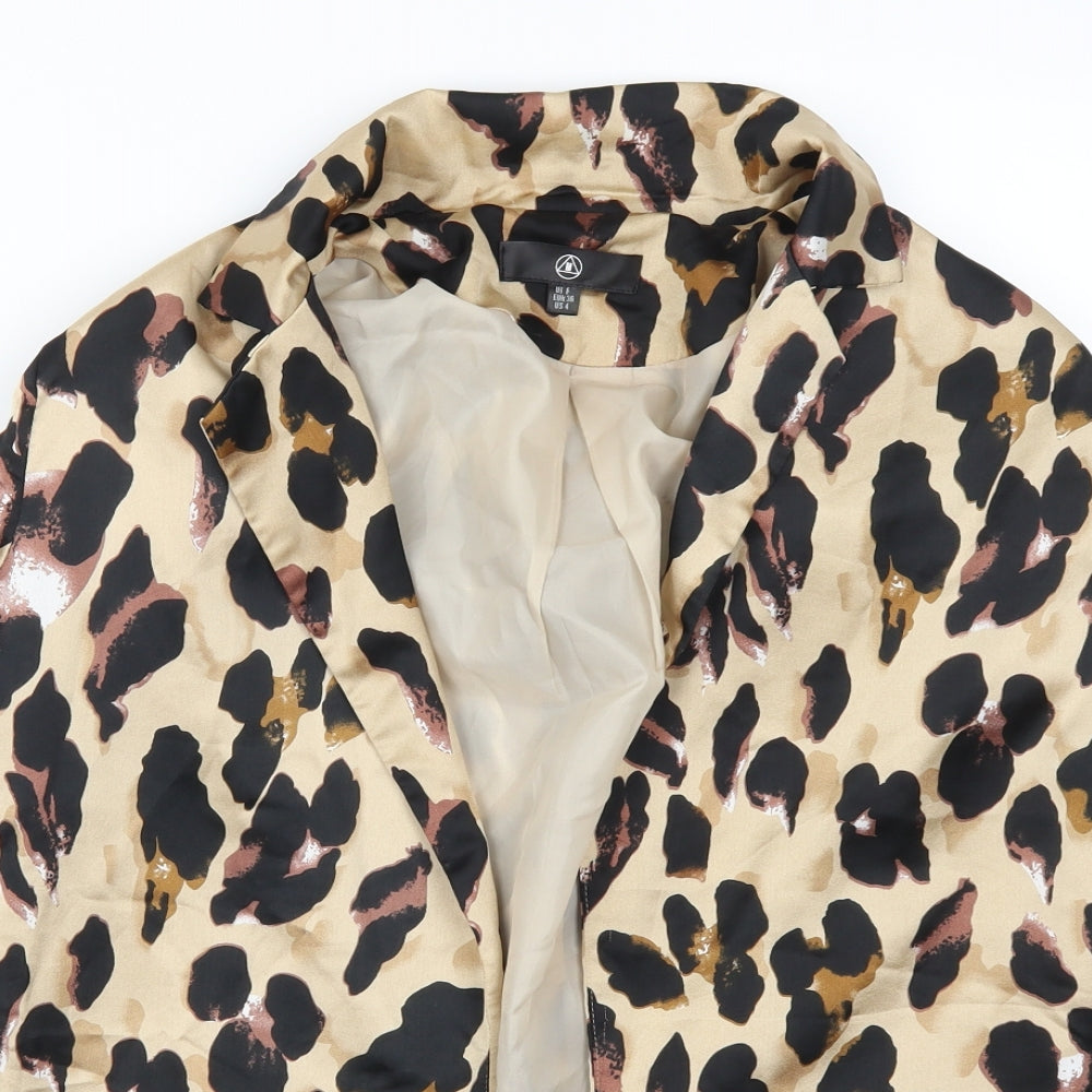 Missguided Womens Beige Animal Print  Jacket  Size 8