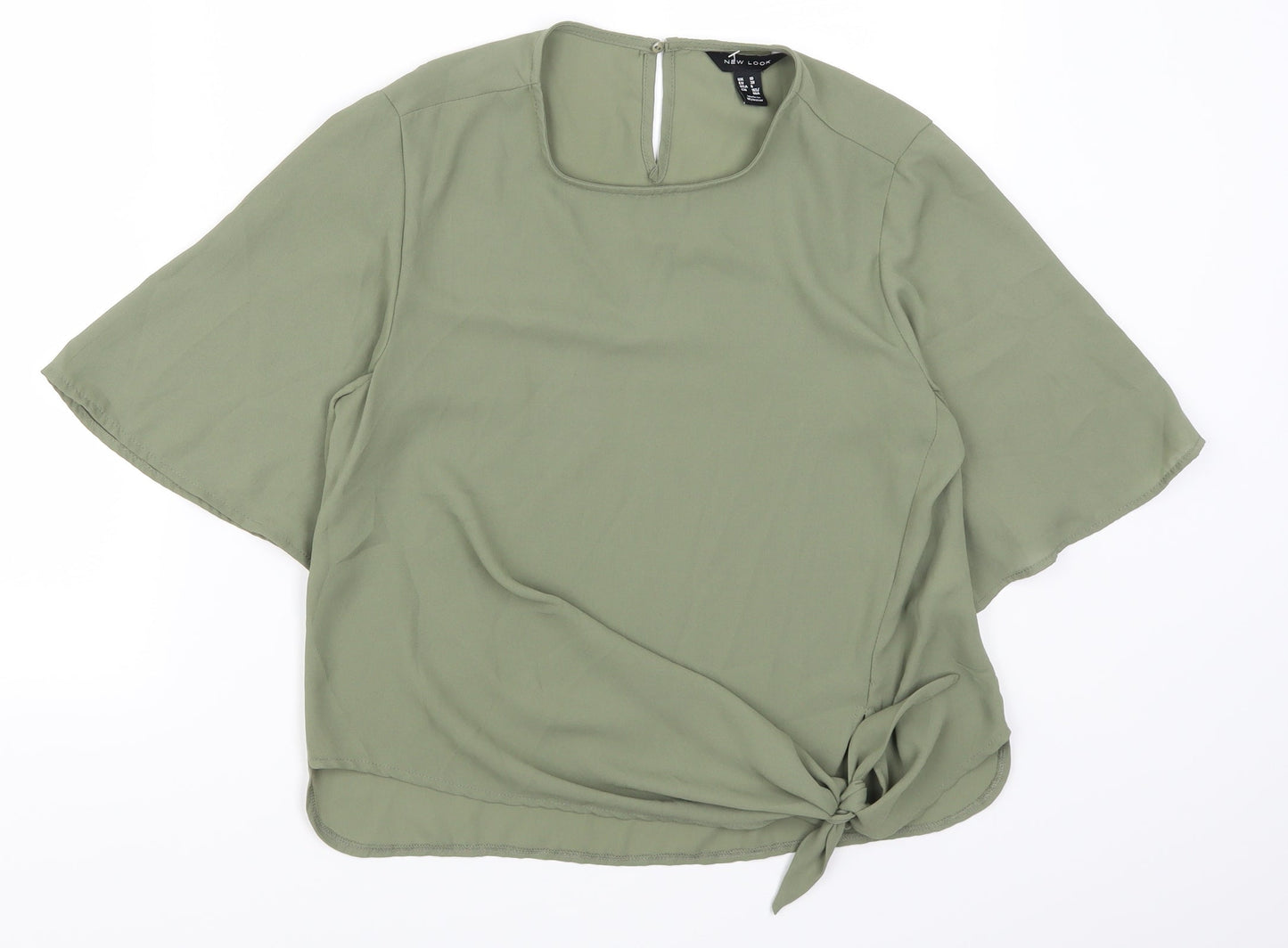 Womens UK Size 10 New Look Green Basic T-Shirt