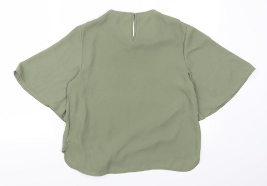 Womens UK Size 10 New Look Green Basic T-Shirt