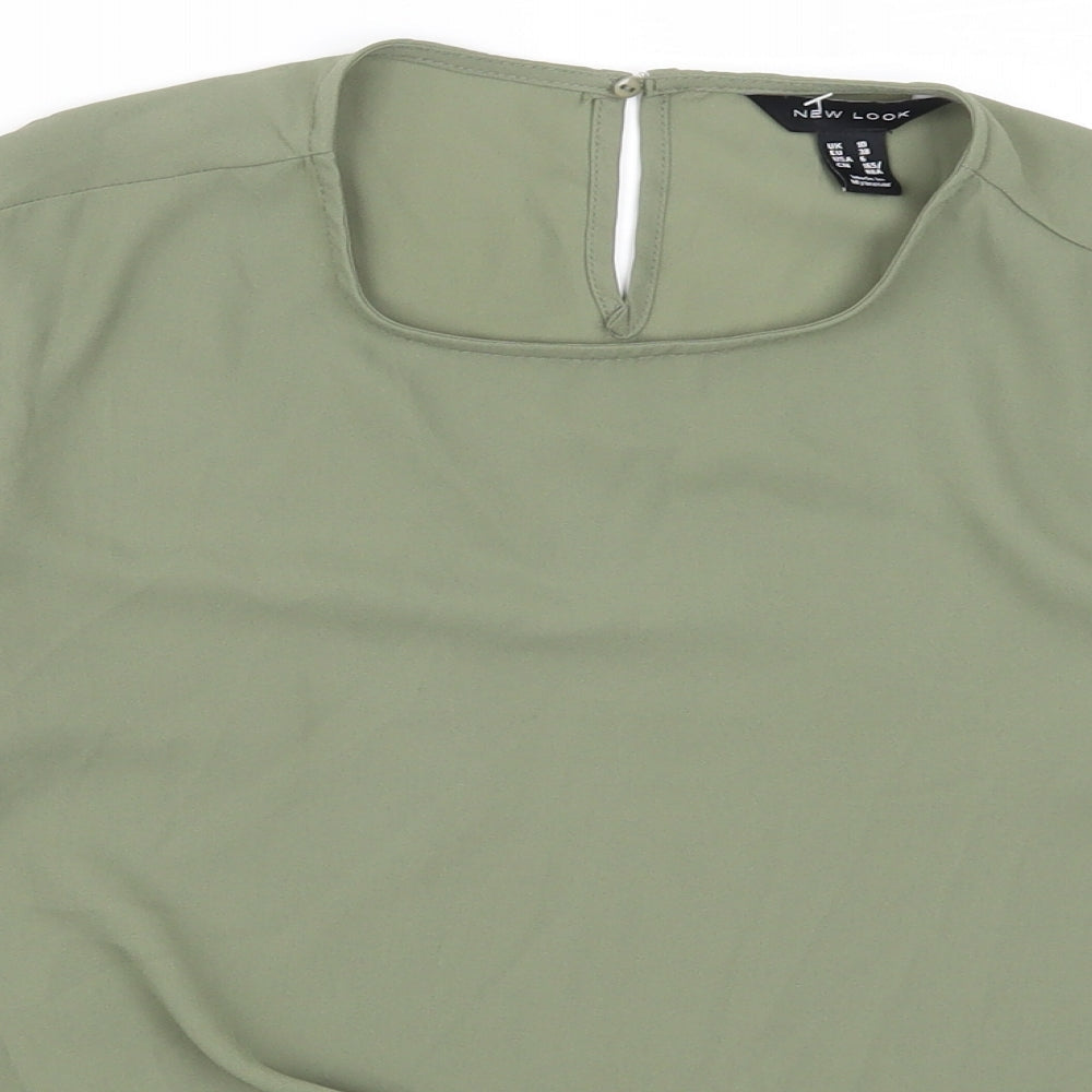 Womens UK Size 10 New Look Green Basic T-Shirt