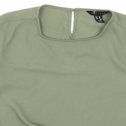 Womens UK Size 10 New Look Green Basic T-Shirt