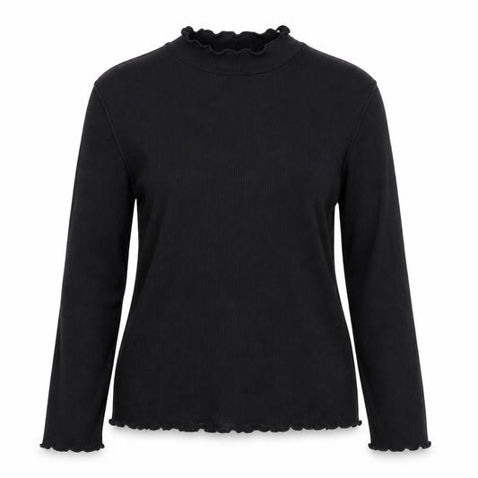 Front view of PRETTYLITTLETHING women’s black basic t-shirt, size UK 12