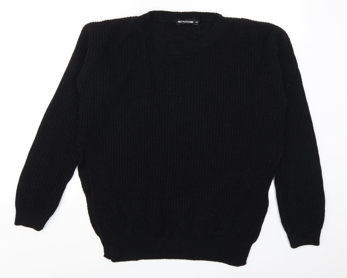 Additional front view of PRETTYLITTLETHING women’s black jumper, size M
