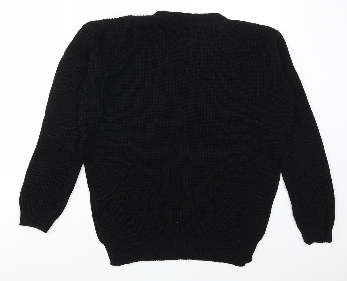 Back view of PRETTYLITTLETHING women’s black jumper, size M