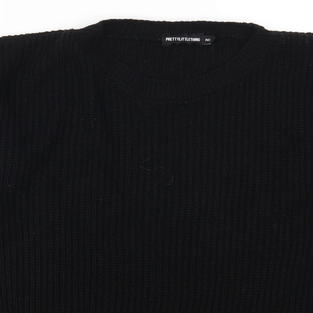 Close-up detail of PRETTYLITTLETHING women’s black jumper, size M