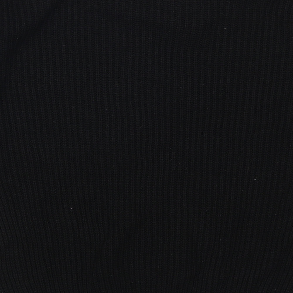 Brand and care label for PRETTYLITTLETHING women’s black jumper, size M