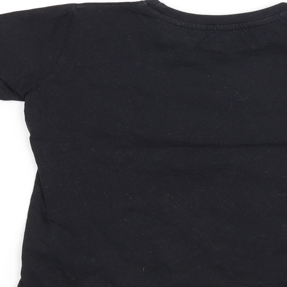 Preworn Boys Black   Basic T-Shirt Size 4-5 Years  - Flossin