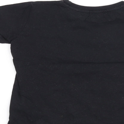 Preworn Boys Black   Basic T-Shirt Size 4-5 Years  - Flossin