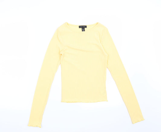 Womens UK Size 6 New Look Yellow Basic Blouse