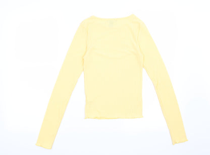 Womens UK Size 6 New Look Yellow Basic Blouse