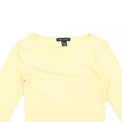 Womens UK Size 6 New Look Yellow Basic Blouse