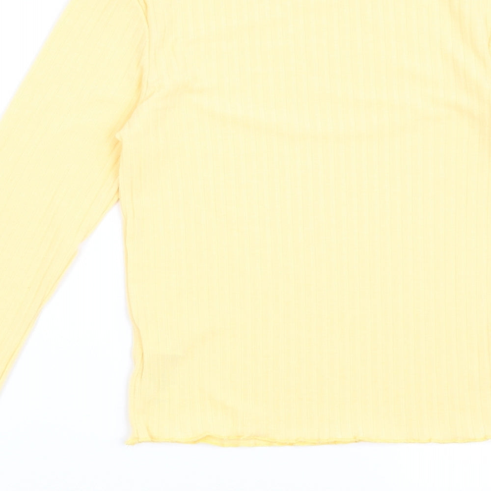 Womens UK Size 6 New Look Yellow Basic Blouse