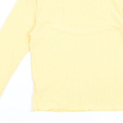 Womens UK Size 6 New Look Yellow Basic Blouse