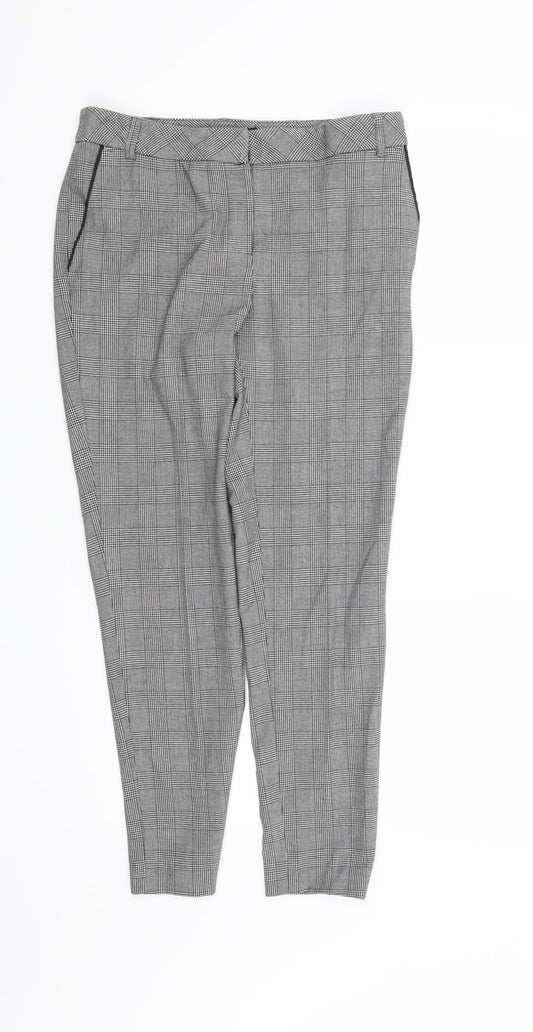 NEXT Womens Black Houndstooth  Trousers  Size 6 L27 in