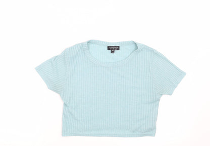 Womens UK Size 10 Topshop Blue Basic T-Shirt
