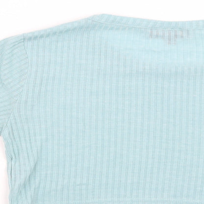 Womens UK Size 10 Topshop Blue Basic T-Shirt