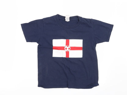 Gildan Boys Blue   Basic T-Shirt Size M  - England Football