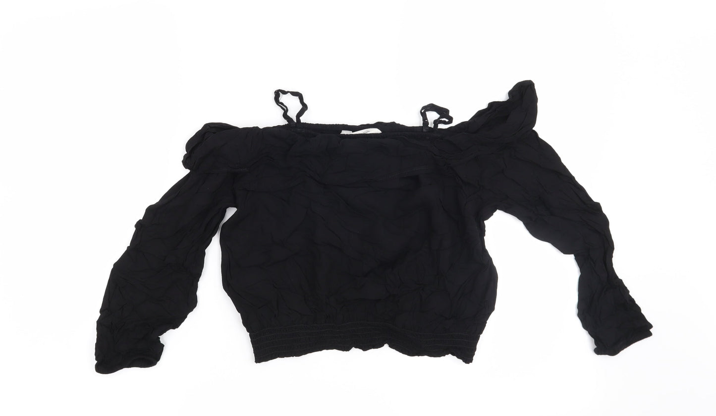 H&M Girls Black   Basic Blouse Size 11 Years