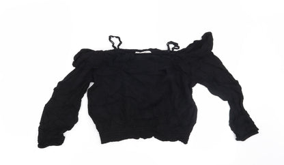 H&M Girls Black   Basic Blouse Size 11 Years
