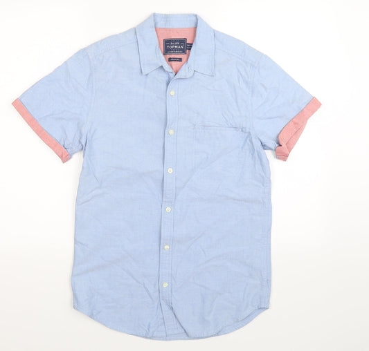 Topman Mens Blue    Button-Up Size S