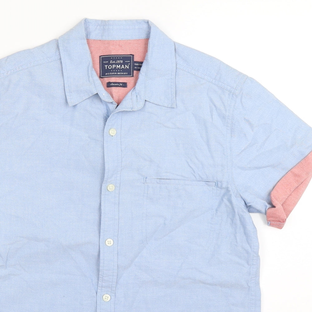Topman Mens Blue    Button-Up Size S