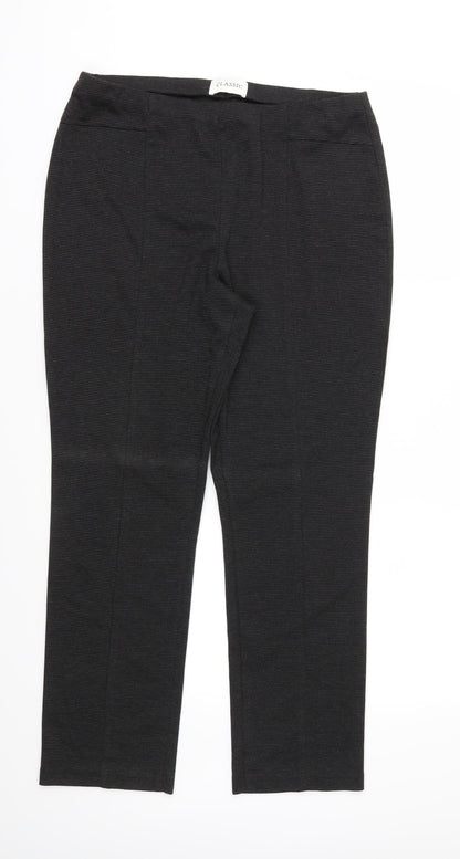 Classic Womens Grey  Jersey Trousers  Size 34 in L27 in