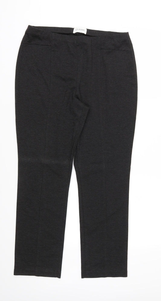 Classic Womens Grey  Jersey Trousers  Size 34 in L27 in