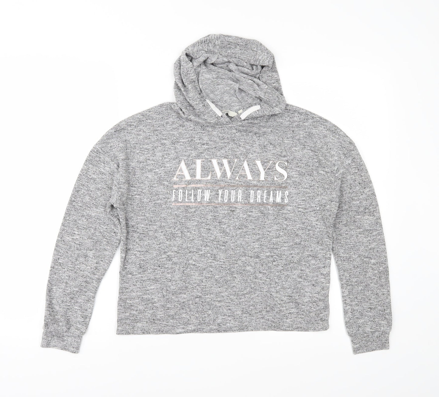E-vie Girls Grey  Jersey Pullover Hoodie Size 11-12 Years