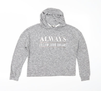 E-vie Girls Grey  Jersey Pullover Hoodie Size 11-12 Years