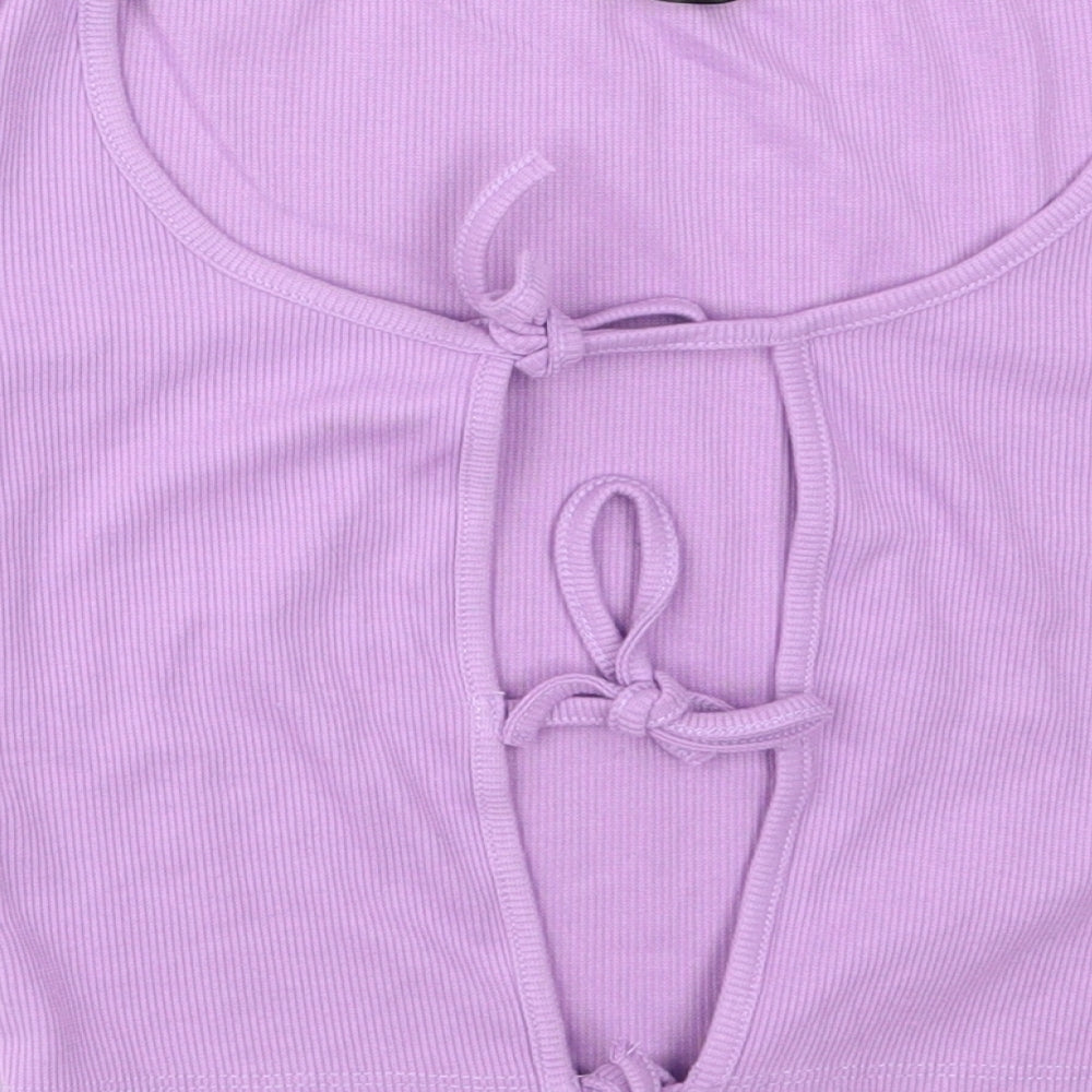 SheIn Womens Purple  Jersey Basic T-Shirt Size XS