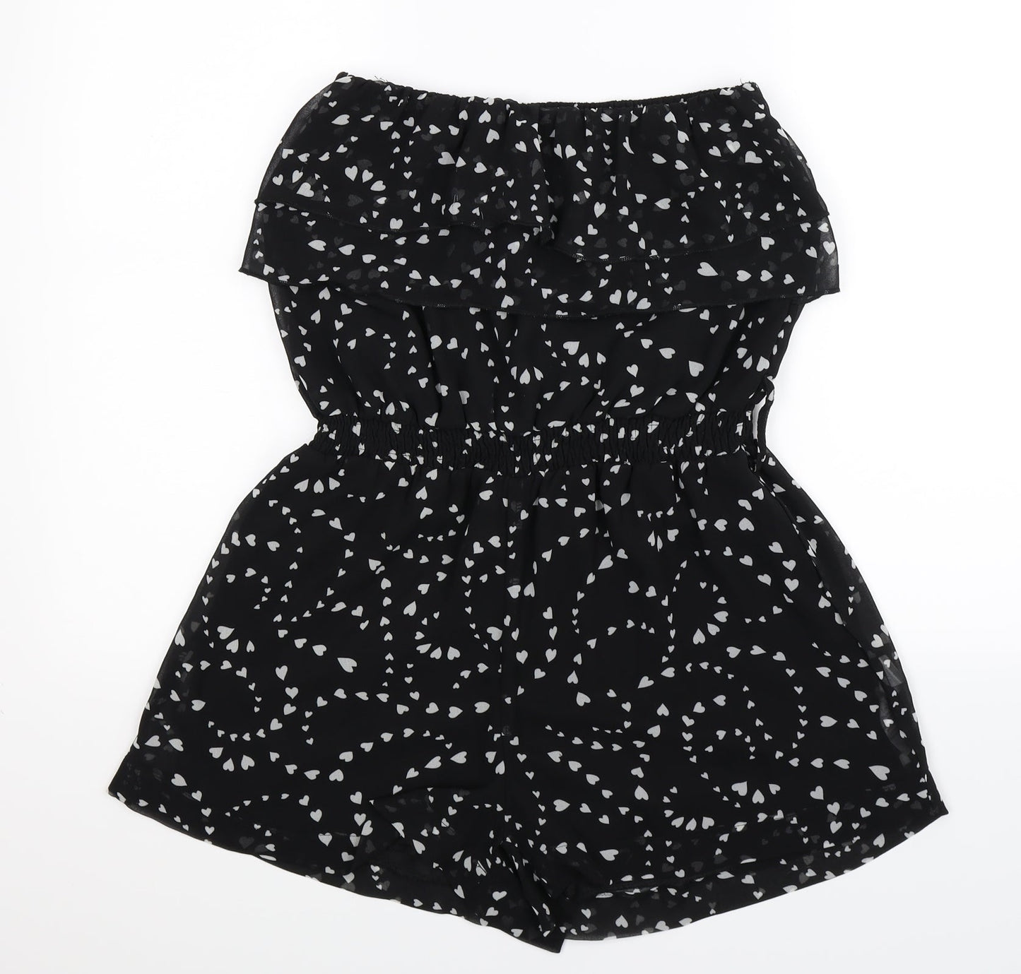 Apricot Womens Black Polka Dot Chiffon Playsuit One-Piece Size S  - hearts