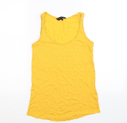 Womens UK Size S New Look Yellow Basic Tank