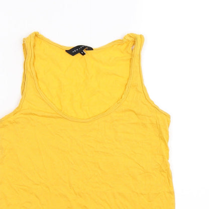 Womens UK Size S New Look Yellow Basic Tank